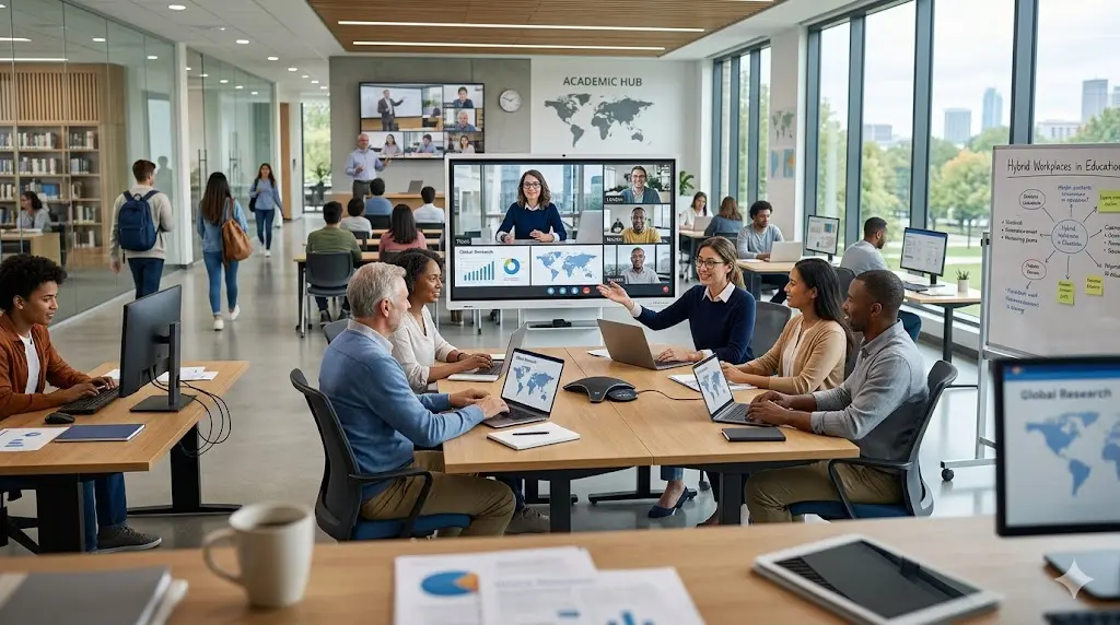 Global Research on Hybrid Workplaces in Modern Education Systems